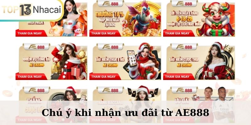 Chú ý khi nhận ưu đãi từ AE888