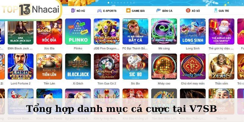 Tổng hợp danh mục cá cược tại V7SB