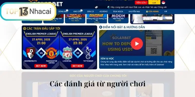 Các đánh giá từ người chơi